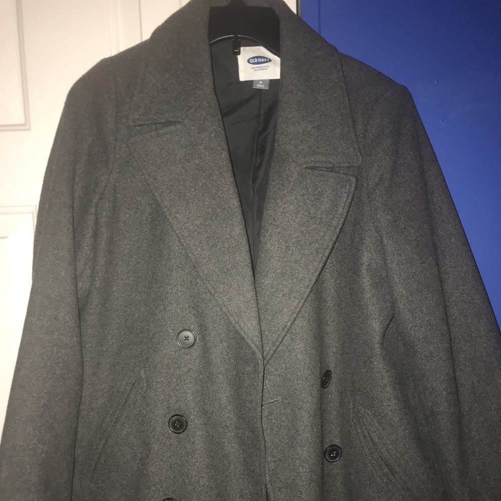 Gray Soft-Brushed Peacoat for Men